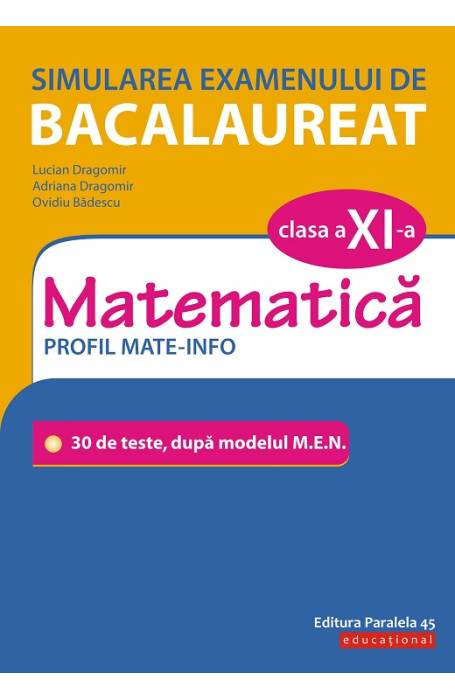 MATEMATICA 11 MATE - INFO SIMULARE BAC