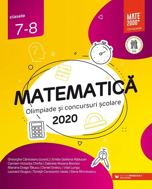 Matematica in Concursuri Scolare 7 - 8 Ed 2020